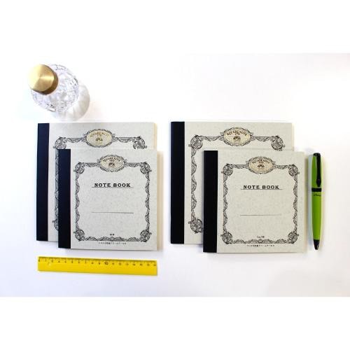 ノート スクエアノート 正方形・横罫 グレー×10