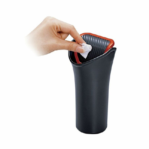 ゴミ箱 ボトル型 カーボン調レッド