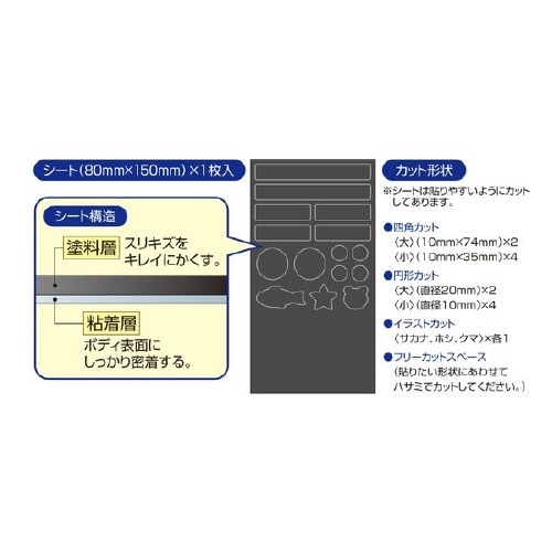 補修ペイント ボディ貼るだけシート ブラック 自動