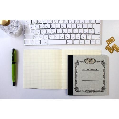 ノート スクエアノート 正方形・方眼 グレー×10