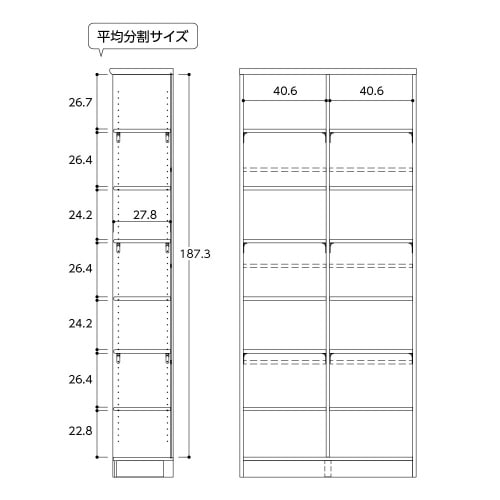 ラック高さ200×幅86.5×奥行31cmLN