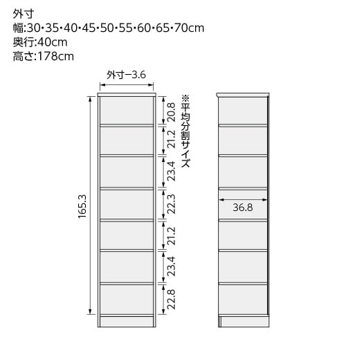 SOラック高さ178×幅40×奥行40cmNA