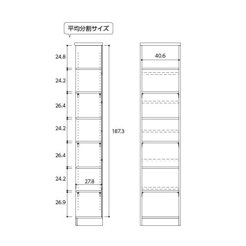ラック高さ200×幅44.2×奥行31cmWH