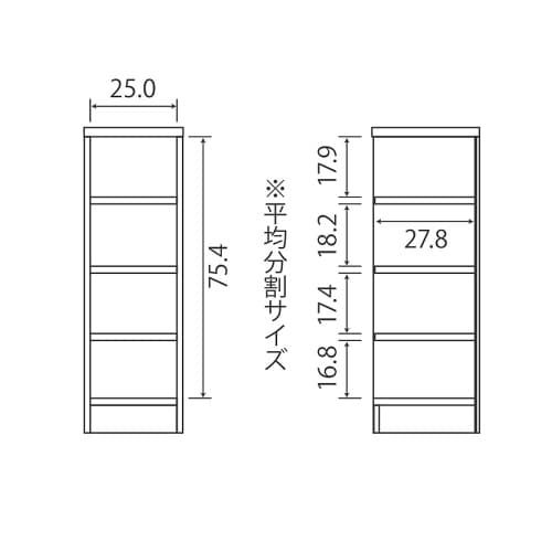 ラック高さ88.1×幅28.6×奥行31cmLN