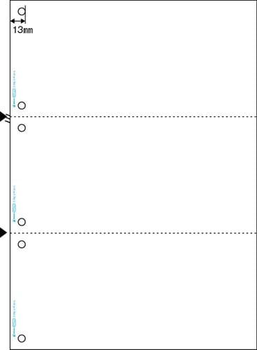 マルチプリンタ帳票A4白紙3面6穴 1200枚入