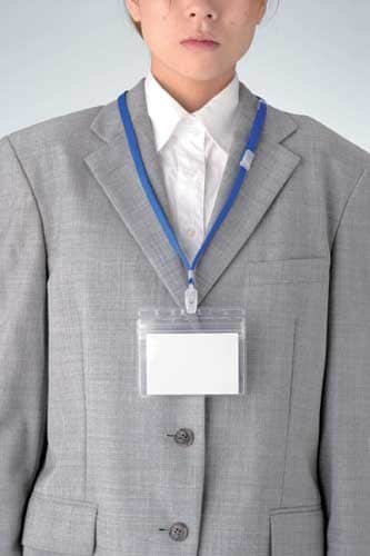 落下防止ロック付き吊り下げ名札 青 10個入