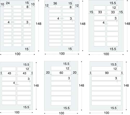 なまえラベルアソートパック (6種×各1枚)×5