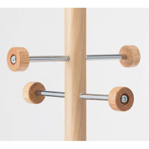 木目柄スチールコートハンガー ナチュラル