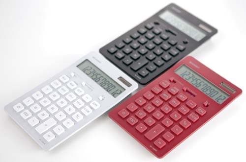 電卓 スリムデザイン レッド EL−N802−RX