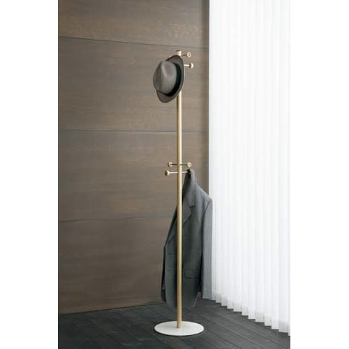 木目柄スチールコートハンガー ナチュラル