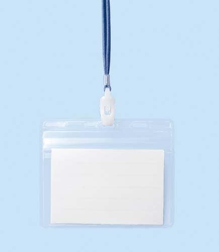 落下防止ロック付き吊り下げ名札 青 10個入