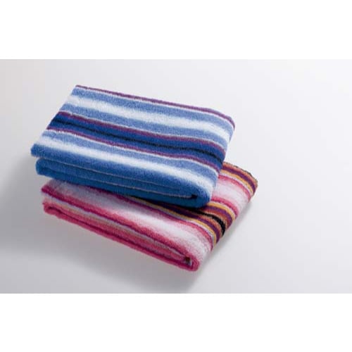 残糸フェイスタオルブルーストライプ 3枚入×5