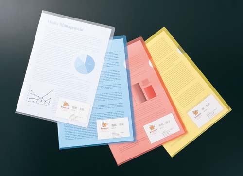 クリアホルダー名刺ポケット付A4透明 10枚