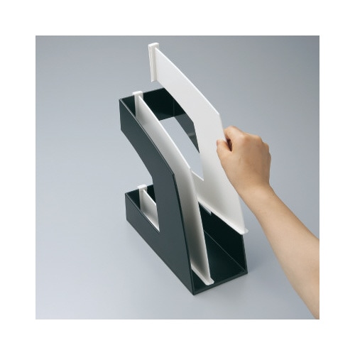 ファイルボックス(仕切板付)A4縦 黒 5個