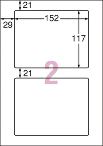 屋外ラベルLBP ツヤ消し 白 A4 横2面 5枚