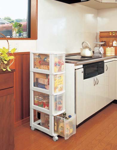 キッチンチェスト 4段