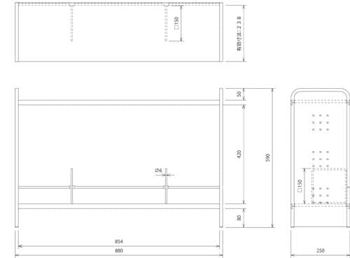 Deskラック 2段 幅880mm