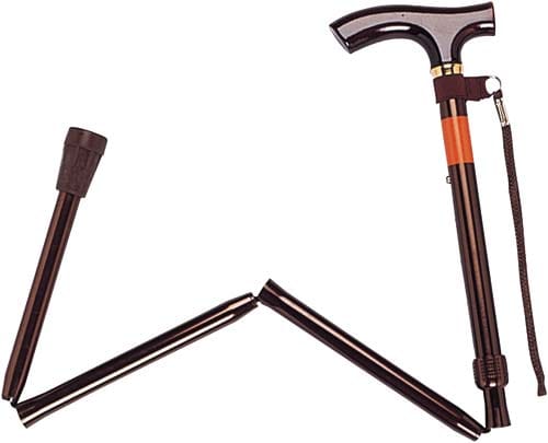 ピッチ付折り畳み杖 ブラウン
