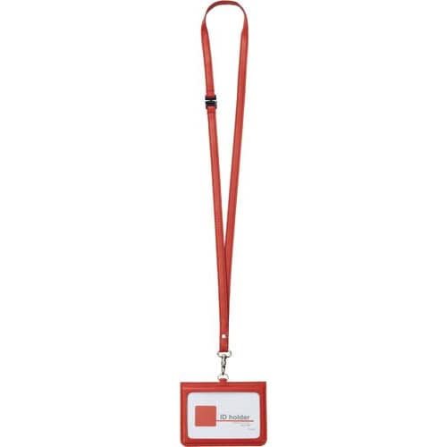 合皮製IDカードホルダーレッド