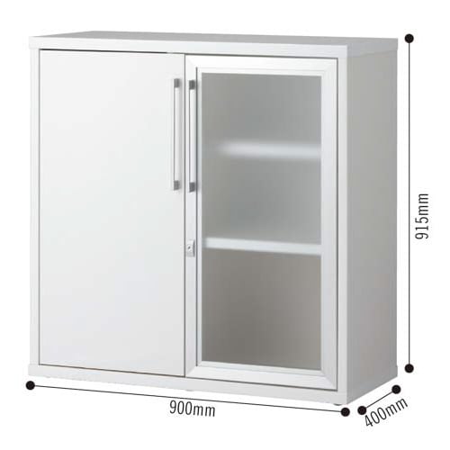 ◇ポルト3木製ストレージ高915幅900開き扉WH