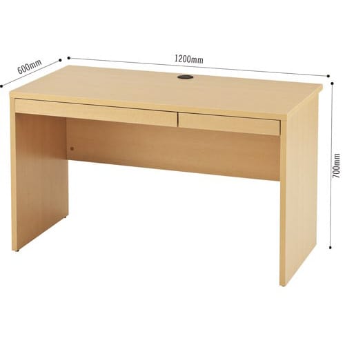 B木製デスク 幅1200引出付(2個)ナチュラル