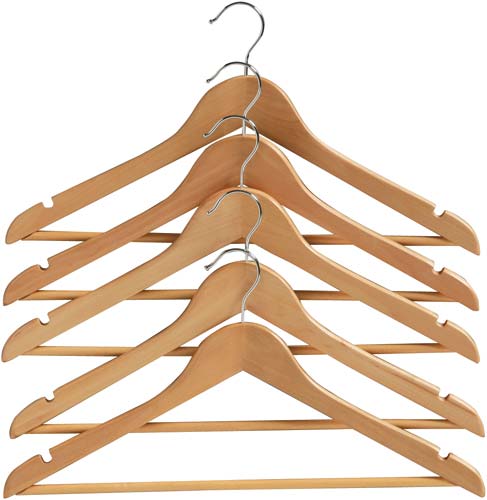 スマート木製ハンガー 5本組