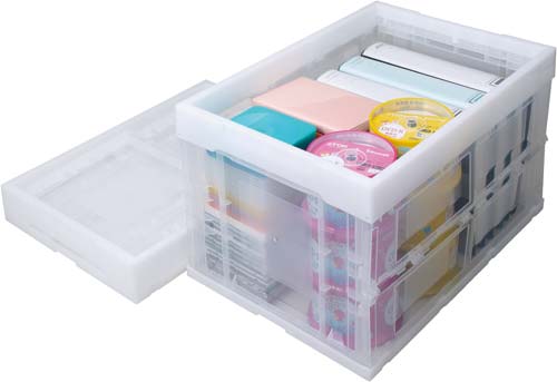ハード折りたたみコンテナ 50L クリア