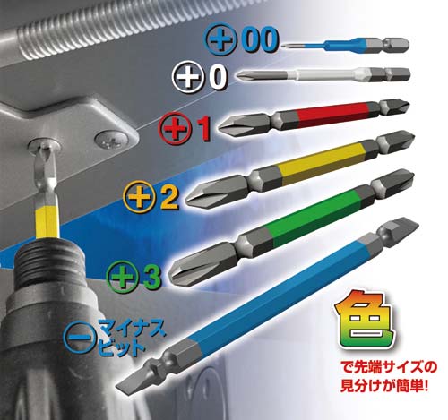カラービット +−両頭 +2/−6×65 2本組