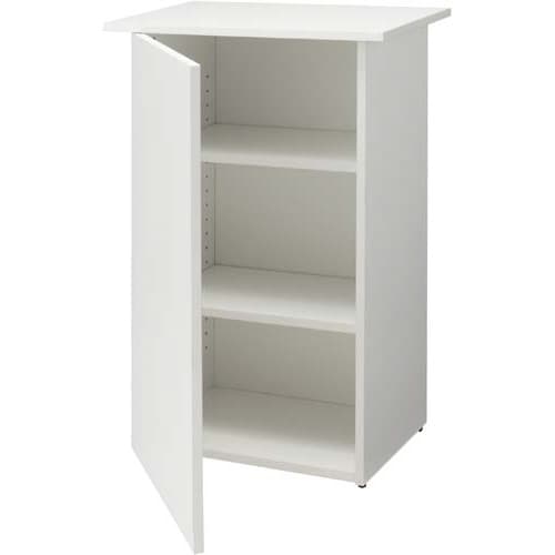 シンプル木製受付カウンター前面扉 ホワイト