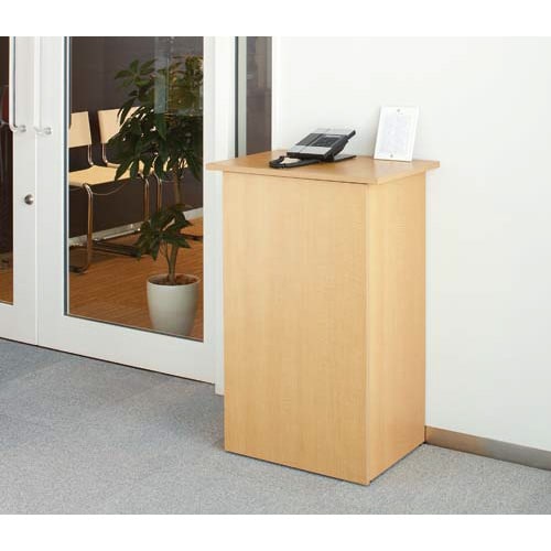 シンプル木製受付カウンター前面扉 ナチュラル