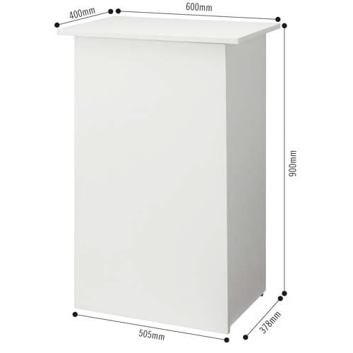 シンプル木製受付カウンター前面扉 ホワイト