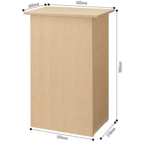 シンプル木製受付カウンター前面扉 ナチュラル