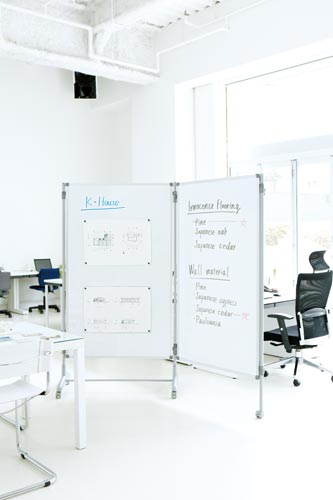 折りたたみ2連ホワイトボード 両面