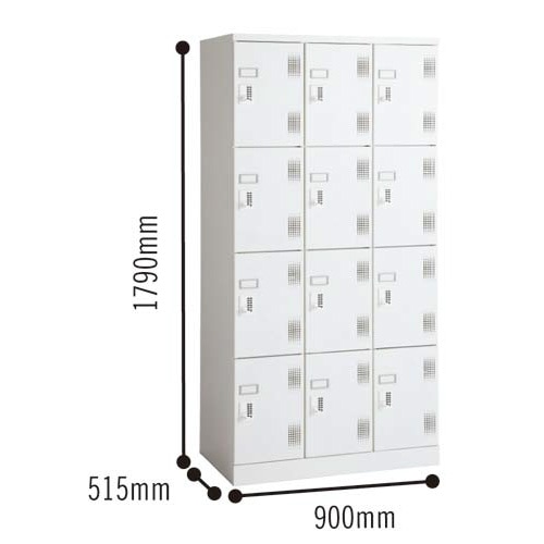 アッセスチールロッカーSプッシュ錠12人用4段W