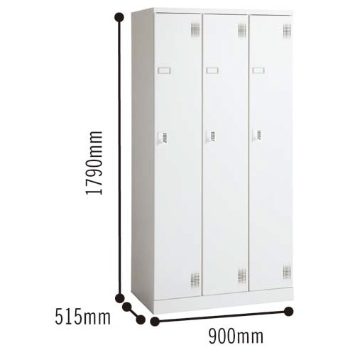 アッセスチールロッカーSプッシュ錠3人用W