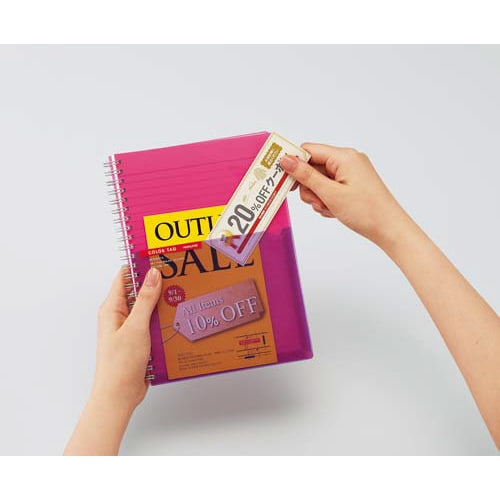 ツインリング<カラータグ>A5 A罫90枚 ピンク