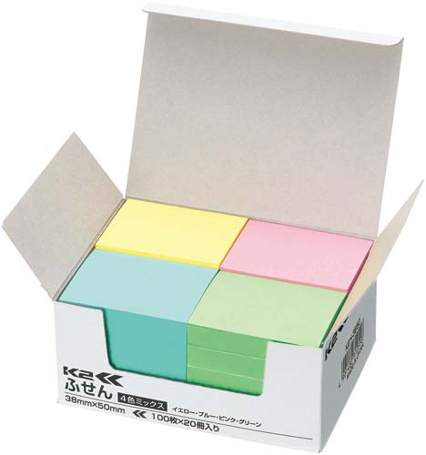 ふせん<K2> 38×50 4色 20冊入