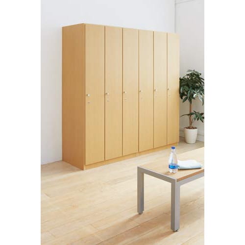 レノ木製ロッカー2列 4人用(2段) ナチュラル