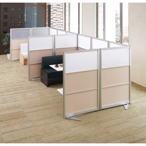 アルミパーティション高1800幅1200乳白レザ