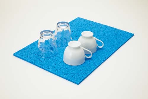 吸取りマットキッチン用 ブルー 4枚入