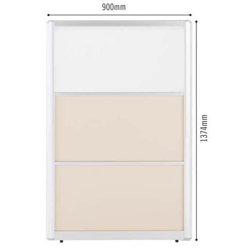 アルミパーティション高1374幅900乳白レザー