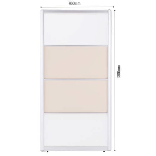 アルミパーティション高1800幅900乳白レザー