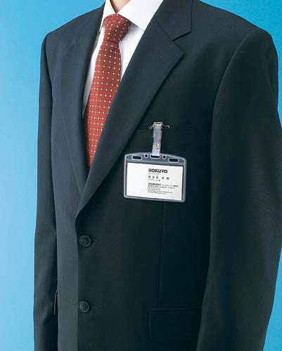 タッグ名札安全ピン・クリップ両用名刺サイズヨコ本体