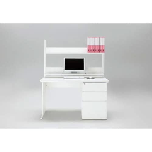 ワーキングデスク上置棚2段幅1200用ホワイト