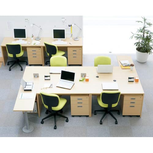 B木製デスク 3段ワゴンロー ナチュラル