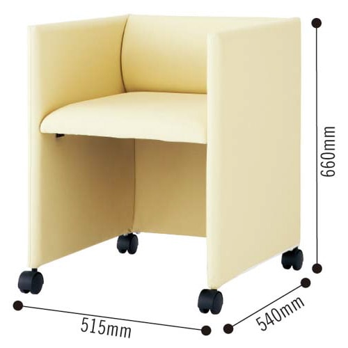 コンパクト応接会議チェア アイボリー