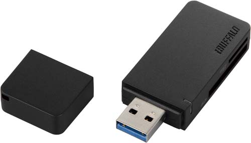 カードリーダー USB3.0 コンパクト ブラック