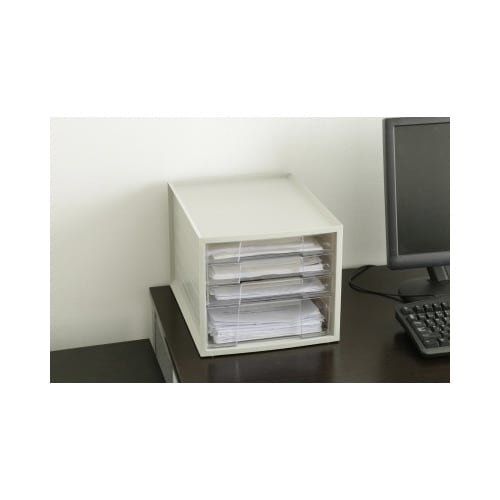 レターケース ホワイト 浅型3段深型1段