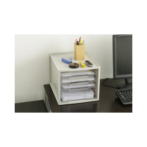 レターケース ホワイト 浅型3段深型1段