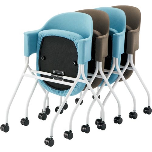 フランチェアクロスタイプ白脚背座グリーン2脚セット